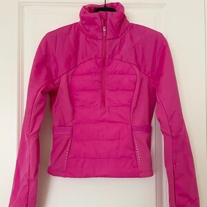 Lululemon Down for It All Cropped Half-Zip Pullover Sonic Pink